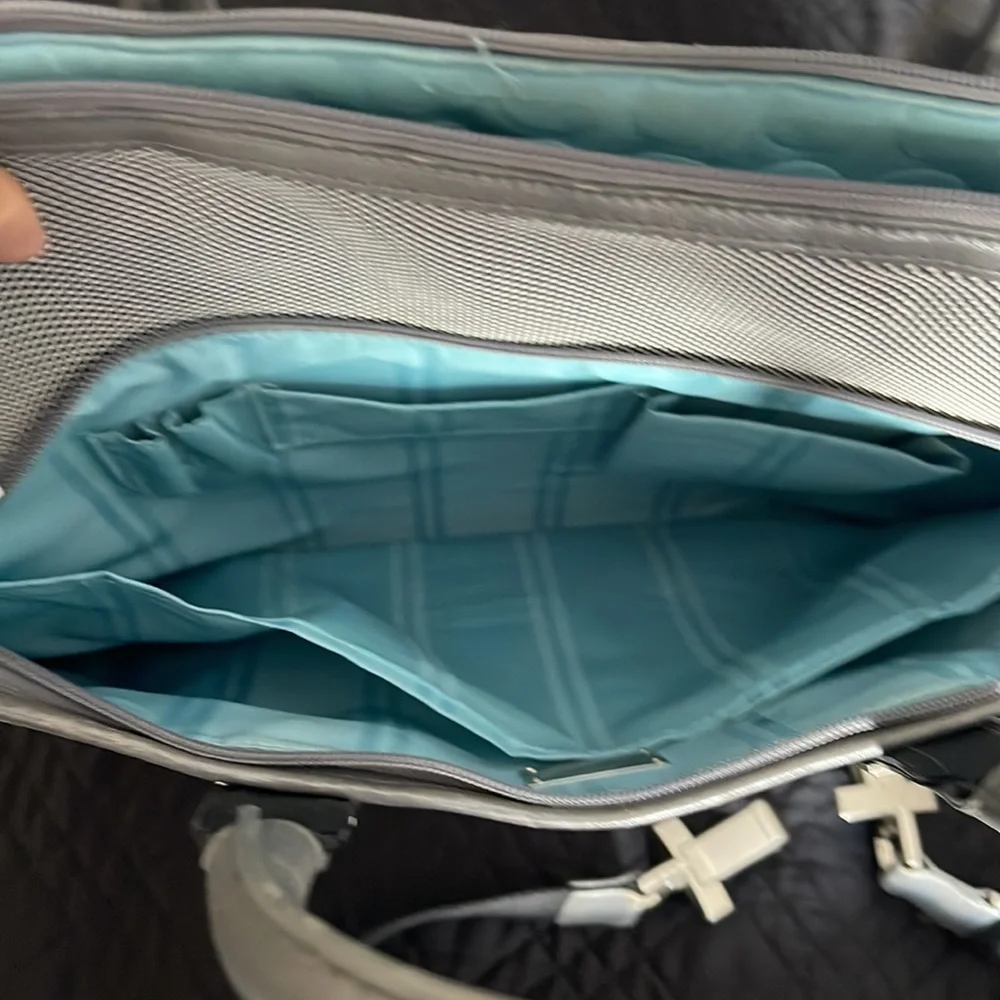 TUMI Slim Laptop Bag Case Briefcase 13 inch Gray / Silver Excellent Condition - Picture 3 of 6